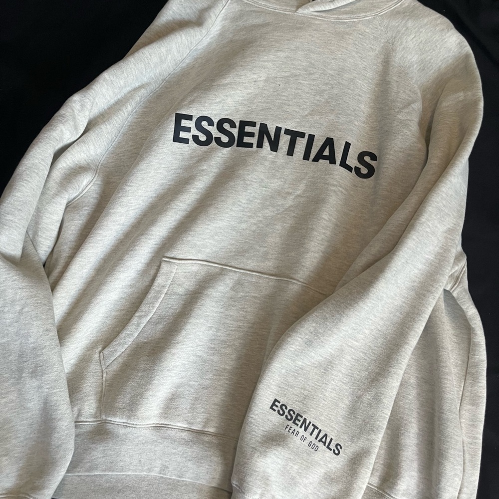 Essentials Light Gray Pullover Hoodie